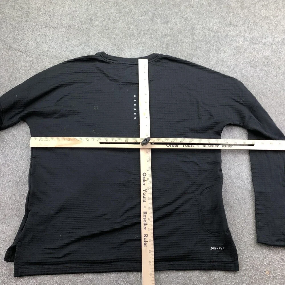 Nike Shirt Womens Medium Black Long Sleeve Dri-FIT Running Top Gym Athletic